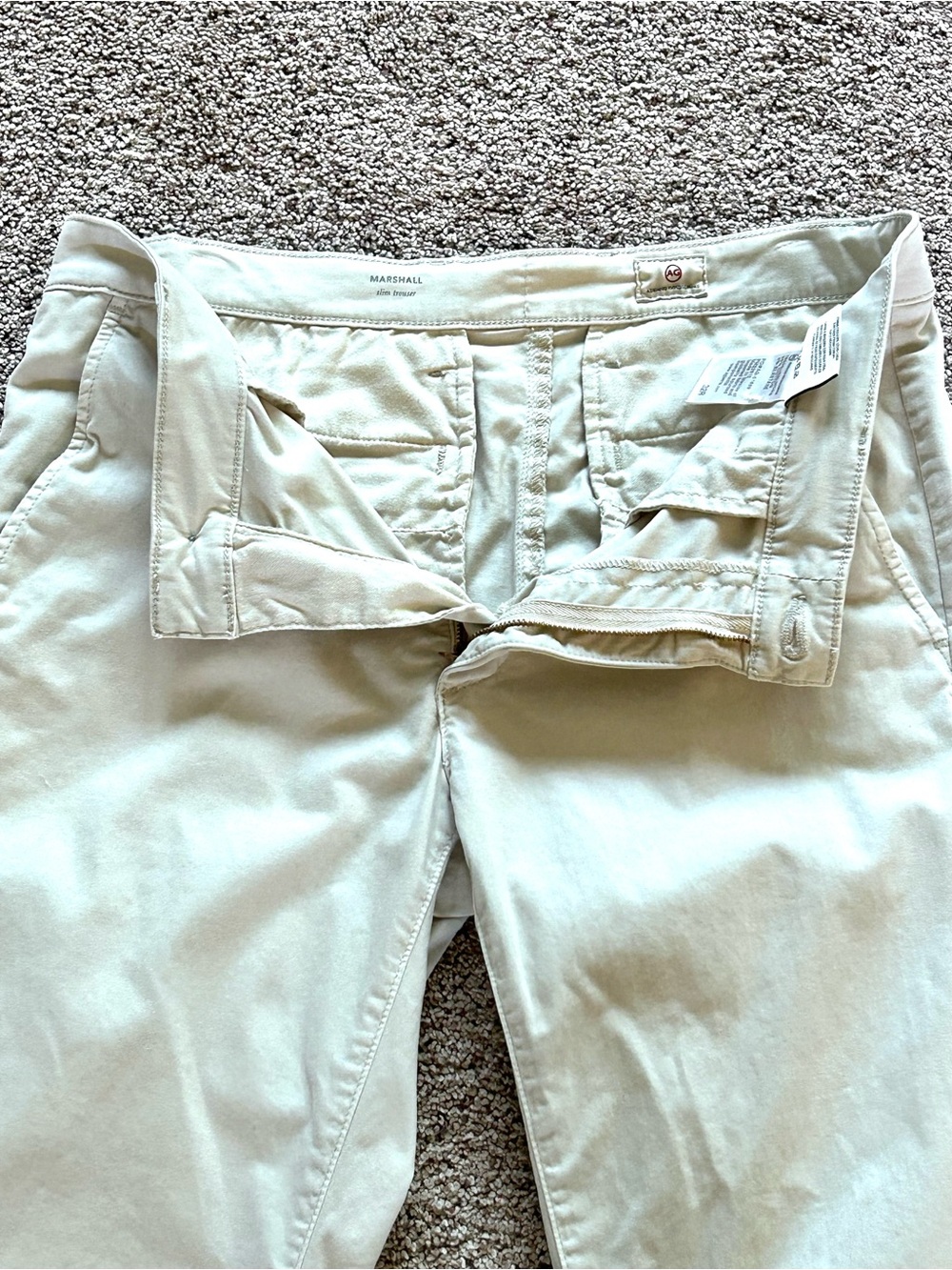 AG Adriano Goldschmied Marshall Slim Trouser Pant Cotton Desert Storm Mens 32x34 - Picture 6 of 15